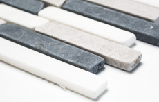 Piastrella di mosaico dipinta a mano marmo pietra naturale beige grigio nero Brick Botticino Nero MOS40-0204_m