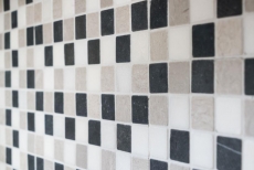 Mosaico in marmo pietra naturale beige grigio nero backsplash - MOS40-MOS32/1125