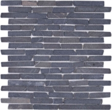 Mosaico di marmo pietra naturale grigio antracite mattone composito splashback piastrelle backsplash parete cucina - MOS40-0125
