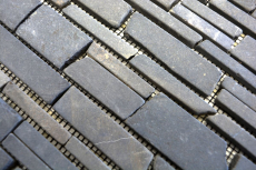 Piastrella di mosaico in marmo pietra naturale grigio antracite mosaico di mattoni Neromarquina MOS40-0210_f