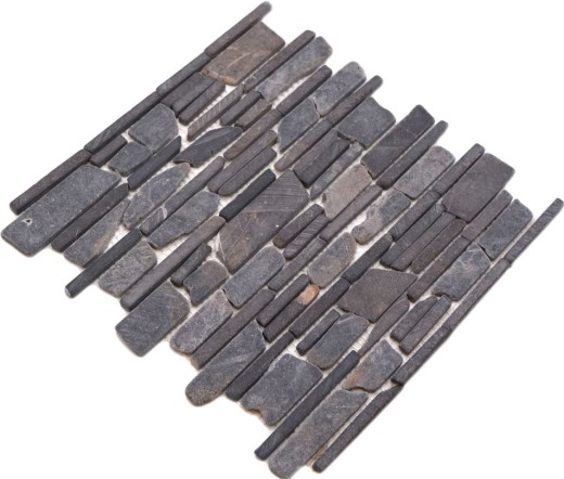 Mosaico di marmo pietra naturale grigio antracite mattone mosaico mattone legame piastrelle backsplash parete - MOS40-0210
