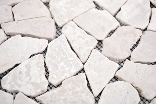 Mosaico di marmo di cava pietra naturale beige chiaro avorio piastrelle poligonali rivestimento parete - MOS44-30-100