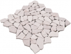 Mosaico di marmo di cava pietra naturale beige chiaro avorio piastrelle poligonali rivestimento parete - MOS44-30-100