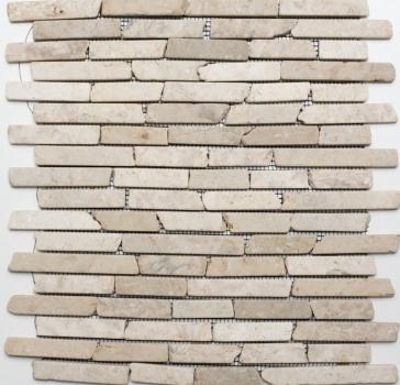 Piastrella di mosaico dipinta a mano Marmo pietra naturale beige chiaro Brick Biancone MOS40-0105_m
