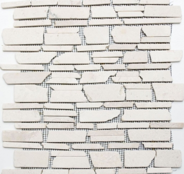 Piastrella di mosaico campione a mano marmo pietra naturale beige chiaro mattone mosaico Biancone MOS40-0200_m