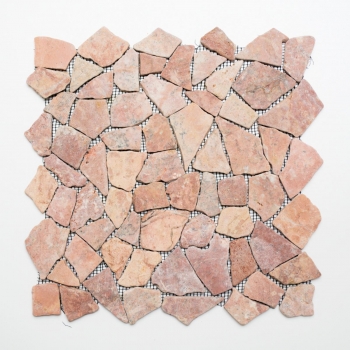 Mosaico cava marmo pietra naturale rosso poligonale Rossoverona splashback piastrella backsplash cucina piastrelle bagno - MOS44-30-140