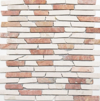 Piastrella di mosaico Marmo pietra naturale beige rosso Mattone RossoCrema MOS40-0135_f