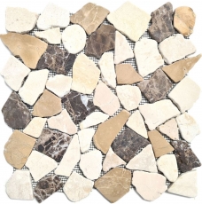 Marmo di cava pietra naturale beige marrone poligonale Castanao Crema piastrelle backsplash rivestimento - MOS44-30-190
