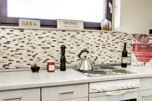Mosaico di marmo pietra naturale beige marrone crema Brick Castanao Composite Chopsticks Tile Backsplash Wall Kitchen - MOS40-0195