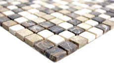 Piastrella di mosaico dipinta a mano marmo pietra naturale beige marrone Castanao Biancone MOS38-1213_m