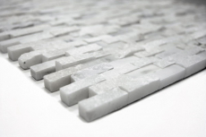 Piastrella di mosaico Marmo pietra naturale Mattone Splitface bianco 3D piccolo MOS40-3D11_f