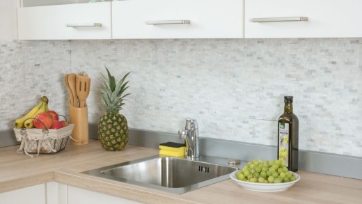 Piastrella di marmo a mosaico Pietra naturale Mattone Parete bond bianco 3D look Piastrella di parete WC - MOS40-3D11