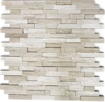 Piastrella di mosaico Marmo Pietra naturale Mattone Splitface strisce grigie MOS40-3D20_f