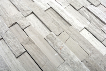 Piastrella di mosaico Marmo Pietra naturale Mattone Splitface strisce grigie MOS40-3D20_f