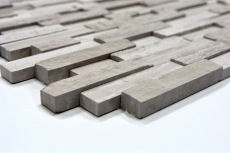 Piastrella di mosaico Marmo Pietra naturale Mattone Splitface strisce grigie MOS40-3D20_f