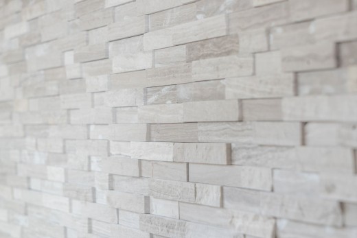 Muro di marmo a mosaico in pietra naturale mattone grigio chiaro a strisce piastrelle backsplash muro - MOS40-3D20