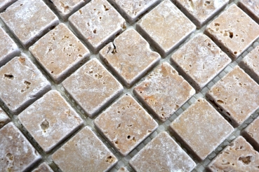Travertino mosaico piastrelle terrazza pavimento pietra naturale noce marrone piatto doccia doccia parete piastrelle backsplash cucina - MOS43-44023