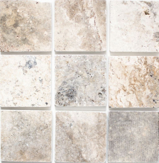Piastrella Travertino pietra naturale Argento argento bianco grigio chiaro piastrella pietra naturale argento aspetto antico piatto doccia piastrella parete cucina - MOSF-45-47010