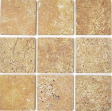 Piastrella travertino pietra naturale giallo oro piastrella pietra naturale marrone dorato aspetto antico pavimento doccia piastrella parete - MOSF-45-51010