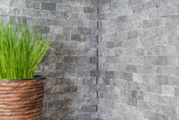 Mosaico pietra muro marmo pietra naturale grigio antracite Brick Splitface grigio Marmo 3D MOS40-48196_f