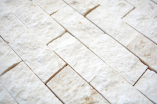 Mosaico di pietra calcarea pietra naturale Splitface muro di pietra bianco crema Brick Limestone 3D ottica piastrelle backsplash muro piastrelle bagno - MOS29-49248