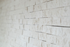 Mosaico di pietra calcarea pietra naturale Splitface muro di pietra bianco crema Brick Limestone 3D ottica piastrelle backsplash muro piastrelle bagno - MOS29-49248