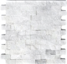Piastrella di mosaico dipinta a mano marmo pietra naturale bianco Brick Splitface Ibiza Sugar Marble 3D MOS45-0204_m