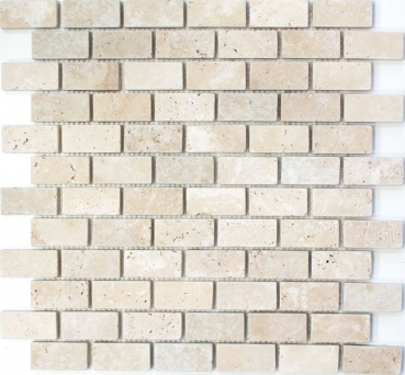 Travertino mosaico piastrelle terrazza pavimento pietra naturale beige crema mattone mattone aspetto piatto doccia doccia parete piastrelle backsplash bagno - MOS43-46234