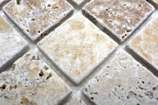 Travertino mosaico piastrelle terrazza pavimento pietra naturale Medio beige marrone marrone dorato backsplash cucina piastrelle - MOS43-46685