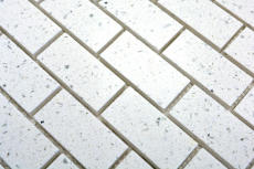 Piastrelle di mosaico quarzo composito pietra artificiale Brick Artifical bianco MOS46-0104