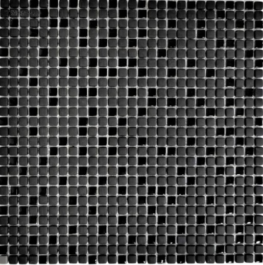 Mosaico dipinto a mano ECO Recycling GLAS Smalto nero opaco MOS140-01B_m