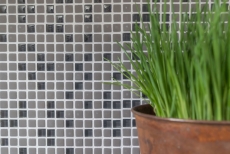 Mosaico di vetro Rivestimento sostenibile Piastrella Recycling Smalto grigio-marrone opaco MOS140-05G