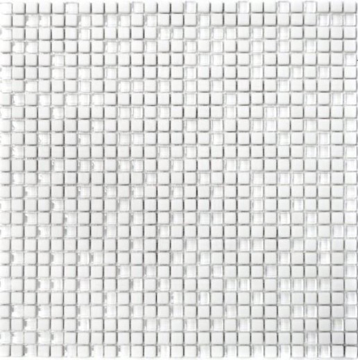 Mosaico dipinto a mano ECO Recycling GLAS Smalto bianco opaco MOS140-07W_m