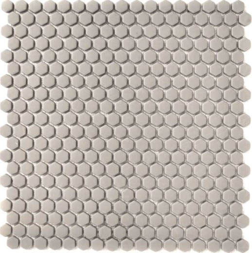 Piastrella di mosaico dipinta a mano ECO Recycling GLAS Hexagon Smalto crema opaco MOS140-HX13C_m