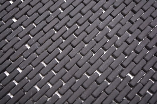 Mosaico di vetro Rivestimento sostenibile Backsplash di piastrelle Riciclaggio Brick Smalto nero opaco MOS140-B21B