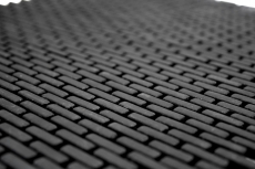 Mosaico di vetro Rivestimento sostenibile Backsplash di piastrelle Riciclaggio Brick Smalto nero opaco MOS140-B21B