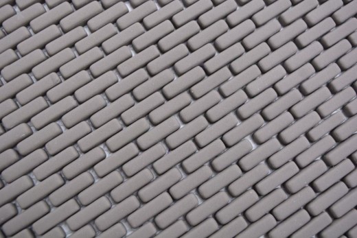 Mosaico di vetro Rivestimento sostenibile Tile Recycling Brick Smalto grigio-marrone opaco MOS140-B25G