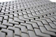 Mosaico dipinto a mano ECO Recycling GLASS smalto a spina di pesce grigio-marrone opaco MOS140-HB35G_m