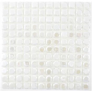 Mosaico di vetro Rivestimento sostenibile Piastrella Riciclaggio bianco metallizzato 3DR MOS350-12