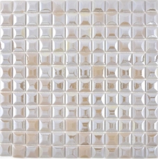 Mosaico di vetro Rivestimento sostenibile Piastrella Riciclaggio caffè metallizzato 3DF MOS350-24