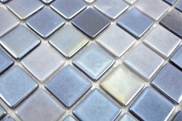 Piastrella di mosaico campione a mano ECO Recycling GLAS ECO antracite metallizzato MOS350-08_m