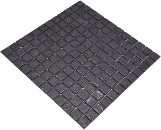 Mosaico di vetro Rivestimento sostenibile Backsplash di piastrelle Riciclaggio nero antracite MOS360-03