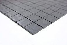 Mosaico di vetro Rivestimento sostenibile Backsplash di piastrelle Riciclaggio nero antracite MOS360-03