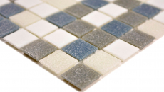 Campione a mano mosaico piastrelle vetro bianco grigio metallico parete piastrelle bagno piastrelle doccia alzatina piastrelle backsplash MOS210-P001625_m