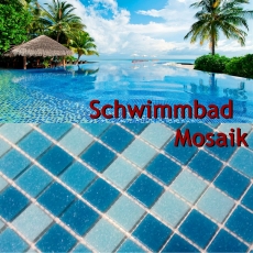 Mosaico per piscina tessere di vetro azzurro blu carta-legante MOS52-0402_Papier_f | 10 tessere di mosaico