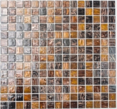 Mosaico di vetro Piastrelle di mosaico oro beige rame marrone Alzatina per doccia Schienale di piastrelle MOS54-1306