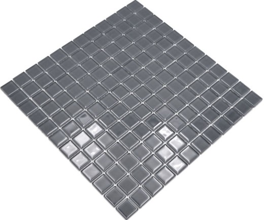 Piastrella di mosaico dipinta a mano Mosaico di vetro traslucido Grigio cristallo BAGNO WC Cucina PARETE MOS63-0202_m