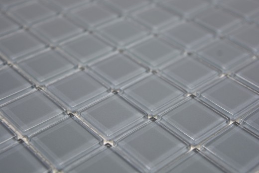 Piastrella di mosaico dipinta a mano Mosaico di vetro traslucido Grigio cristallo BAGNO WC Cucina PARETE MOS63-0202_m