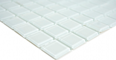 Piastrella di mosaico dipinta a mano Mosaico di vetro traslucido Cristallo bianco BAGNO WC Cucina PARETE MOS63-0102_m