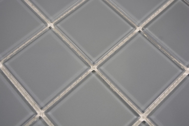 Piastrella di mosaico Mosaico di vetro traslucido Cristallo grigio BAGNO WC Cucina MURO MOS69-0202_f | 10 tappetini di mosaico